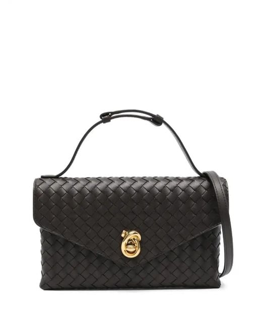 Bottega Veneta Black Knot-Lock Tote Bag