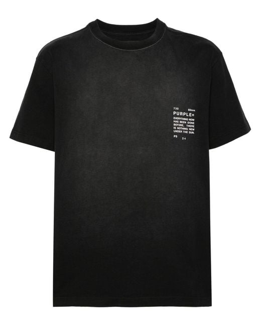 Purple Brand Black Slogan-print Cotton T-shirt - Men's - Cotton for men