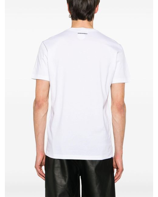 DSquared² White Photograph-print Cotton T-shirt for men