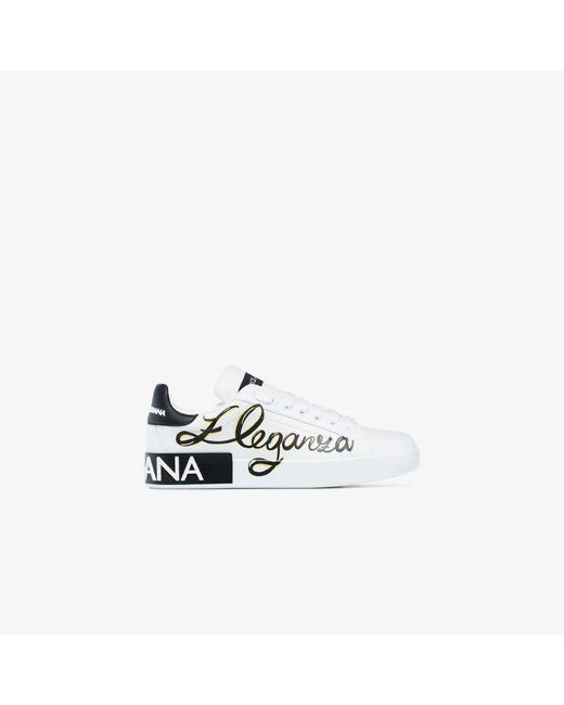 Dolce & Gabbana White Portofino Eleganza Sneakers