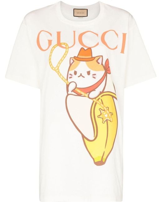 Gucci Metallic X Bananya Logo Cotton T-shirt