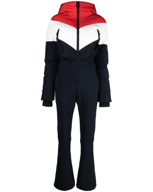 Fusalp Blue Kira Chevron-stripe Ski Suit