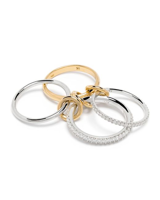 Spinelli Kilcollin Metallic 18k Yellow And White Diamond Linked Ring