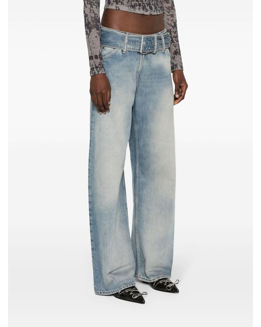 Acne Blue Low-rise Wide-leg Jeans