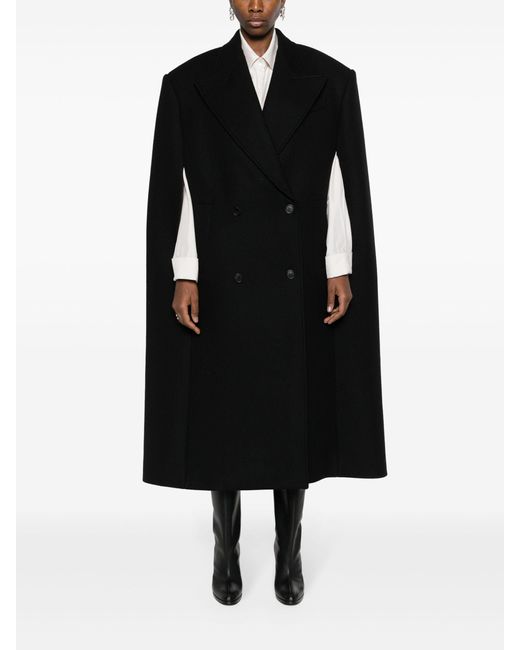 Wardrobe NYC Black Double Breasted Wool Cape