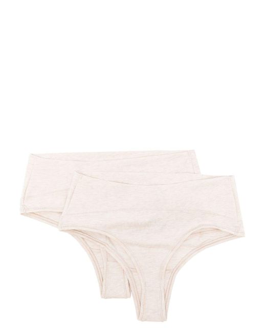 Spanx Natural Cotton Comfort Control Thong (Pack Of Two)