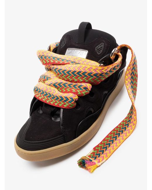 Black Curb Low-top Leather Trainers 