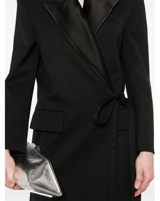 Valentino Garavani Black Tied Long Coat