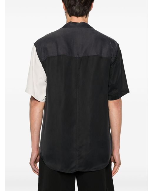Song For The Mute Black Two-tone Short-sleeve Shirt for men