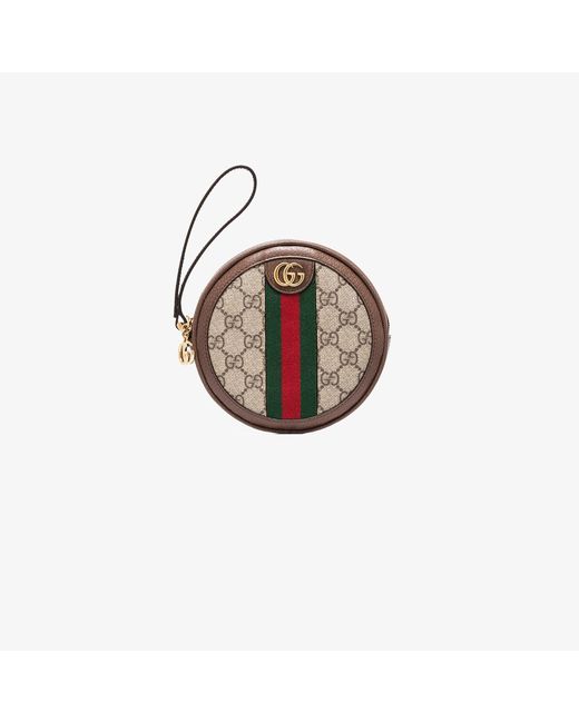 Gucci Brown GG Supreme Round Clutch Bag