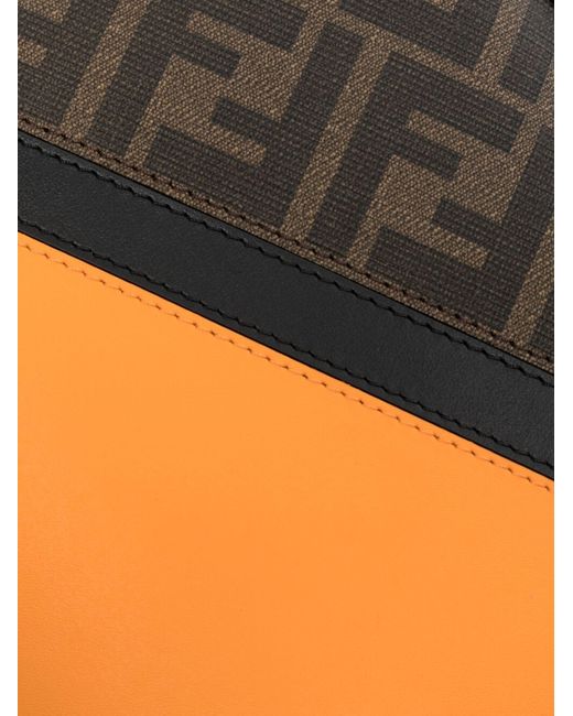 Fendi Black Orange Ff Jacquard Leather Shoulder Bag - Men's - Calf Leather for men