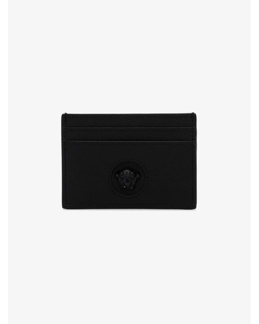 Versace Medusa Leather Card Holder in Black - Lyst