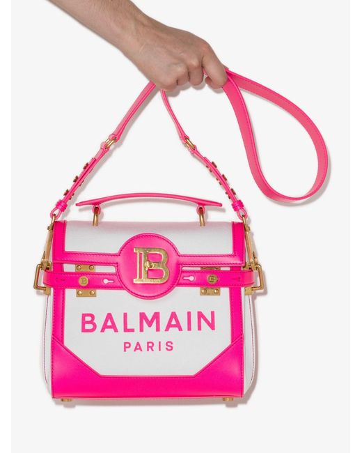 Balmain Pink B-buzz 23 Leather Tote Bag