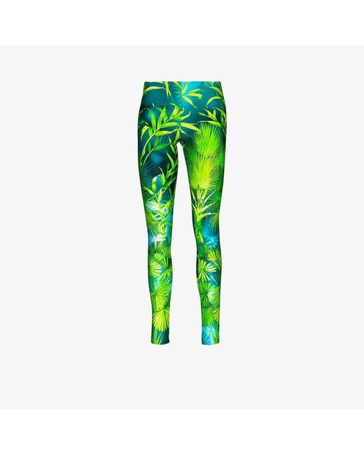 Versace Jungle Print leggings in Green | Lyst