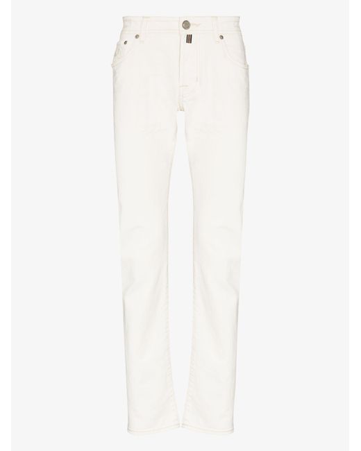 Jacob Cohen Denim Nick Slim Leg Jeans in White for Men | Lyst