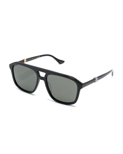 Gucci Gray Navigator-frame Sunglasses - Unisex - Acetate