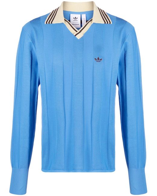 Adidas Blue X Wales Bonner Ribbed Sweater - Men's - Recycled Polyester for men