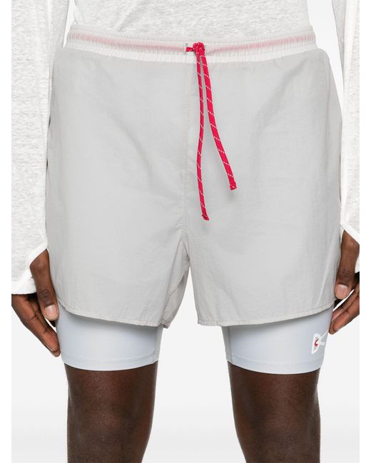 District Vision White Layered Cycling Shorts for men