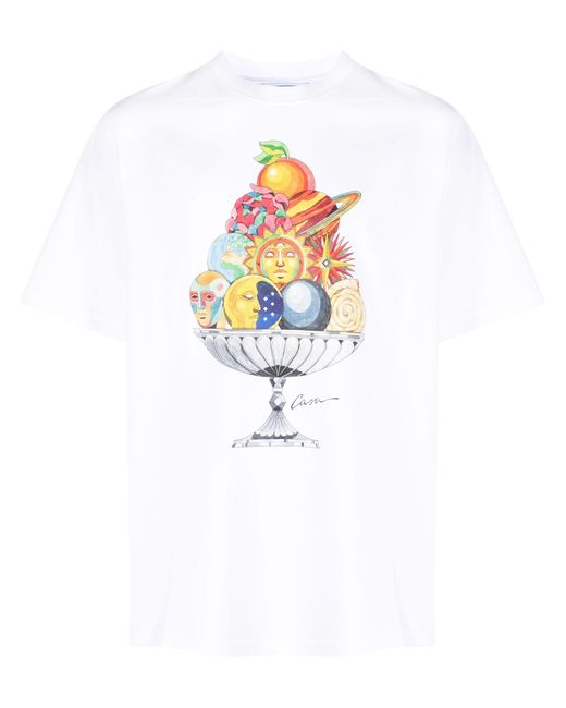 CASABLANCA Celestial Pyramid Printed T-shirt White for men