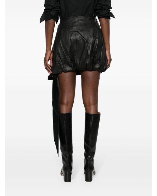 Helmut Lang Black Bubble Leather Mini Skirt