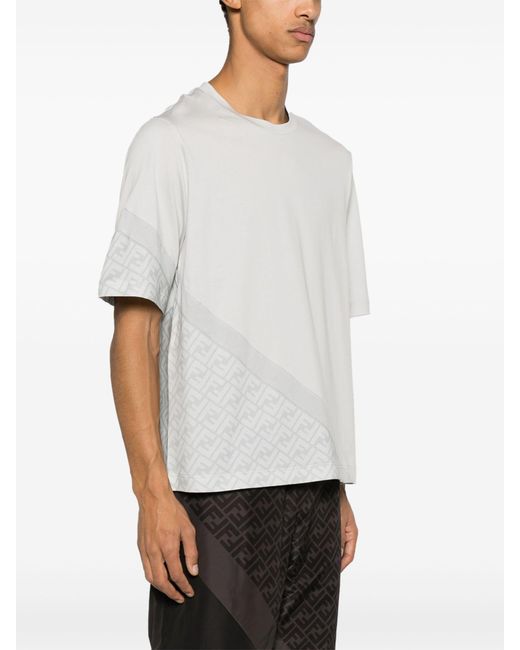 Fendi White Ff Monogram Cotton T-shirt for men
