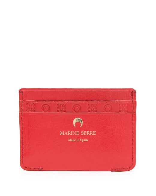 MARINE SERRE Red Moon-embossed Cardholder - Women's - Polyester/calf Leather