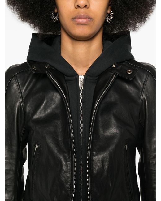 Balenciaga Black Layered-detail Leather Jacket