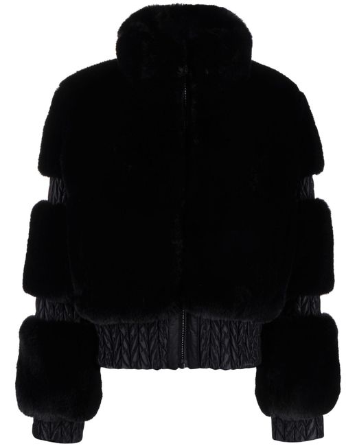 Goldbergh Black Furry Faux Fur Ski Jacket