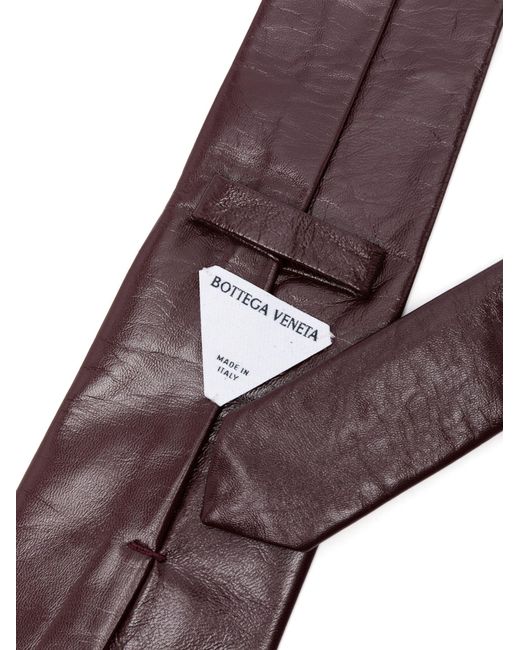Bottega Veneta Brown Pointed Leather Tie for men