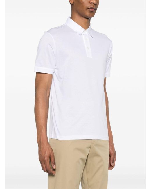 Moncler White Cotton Polo Shirt - Men's - Cotton for men