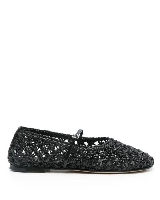 Dear Frances Black Balla Weave Ballet Flats
