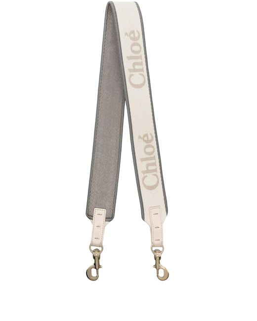 See By Chloé White Neutral Woody Canvas Bag Strap