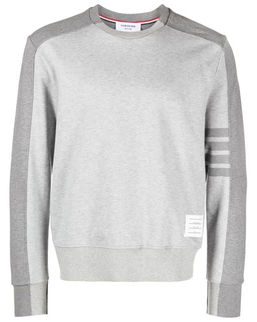 Thom Browne Gray 4-bar Stripe Cotton Sweatshirt for men