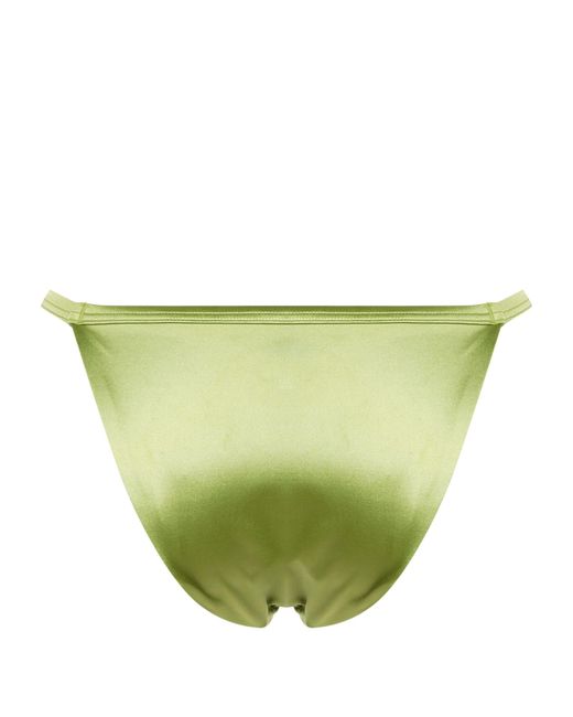 Form and Fold Green High Cut Metallic Bikini Bottom - Women's - Nylon/elastane