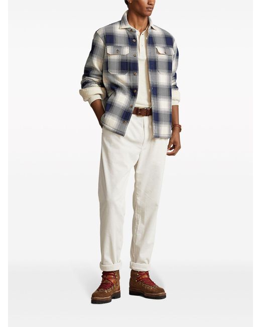 Polo Ralph Lauren Blue Checked Cotton Shirt for men