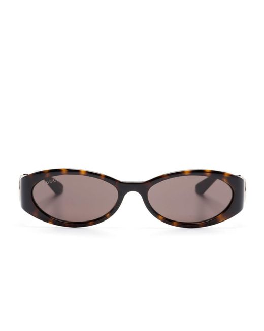 Gucci Brown Oval-frame Sunglasses