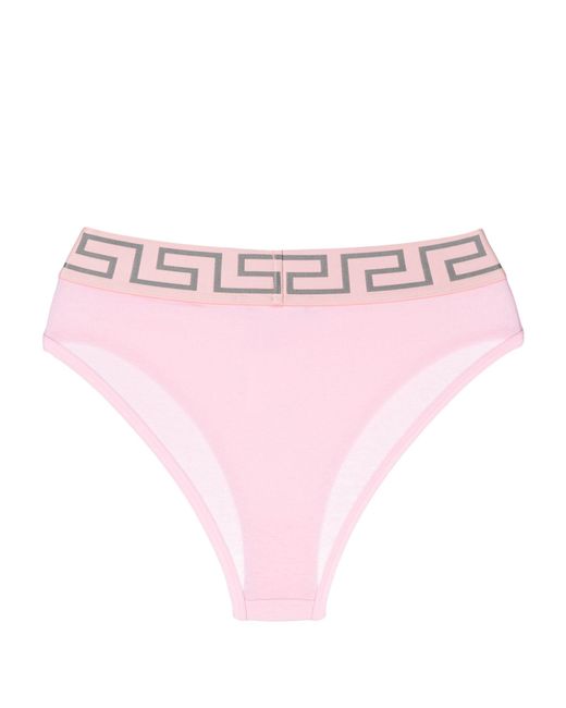 Versace Pink Greca-patterned Waistband Briefs