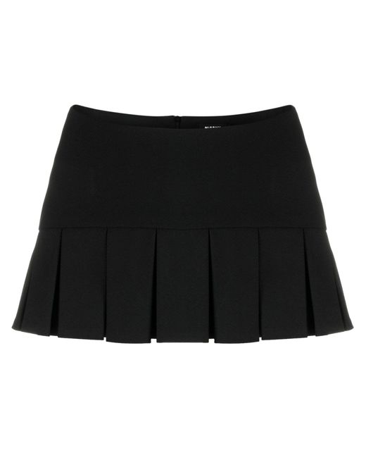 M I S B H V Black Trinity Pleated Miniskirt