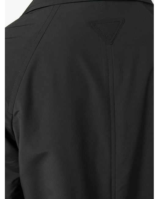 Prada Black Wool Single-breasted Trench Coat for men