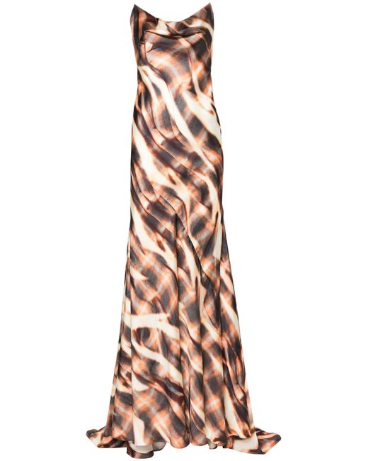 Y. Project Orange Brown Tie-dye Gown - Women's - Polyester