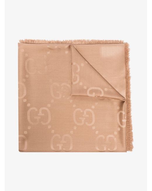 Gucci Neutral gg Supreme Jacquard Scarf 