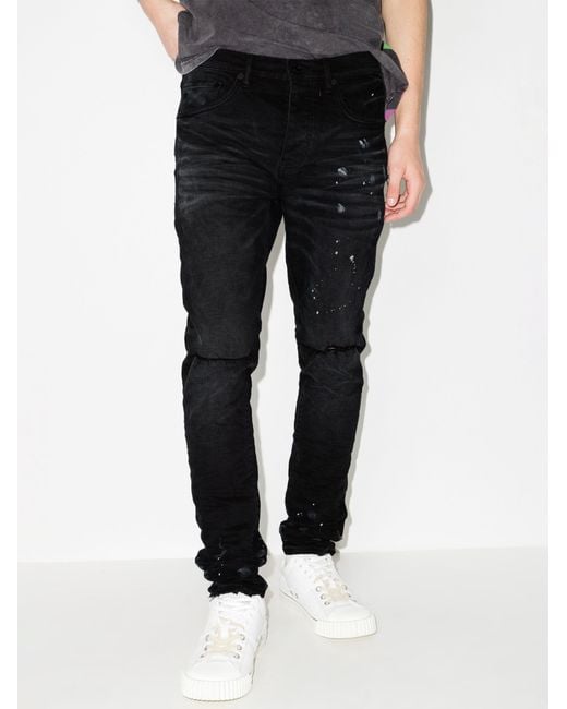 Purple Brand Black Slim-fit Skinny Stretch-denim Jeans for men