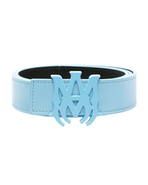 Amiri Blue Reversible Logo-buckle Leather Belt - Men's - Calf Leather for men