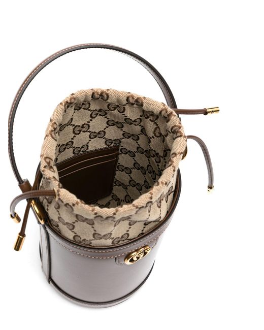 Gucci Brown Mini Ophidia Bucket Bag