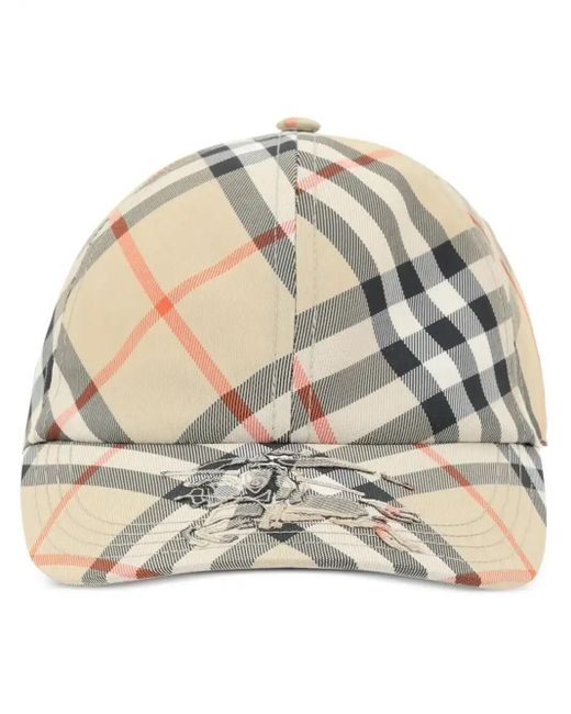 Burberry Natural Checked Ekd Baseball Cap