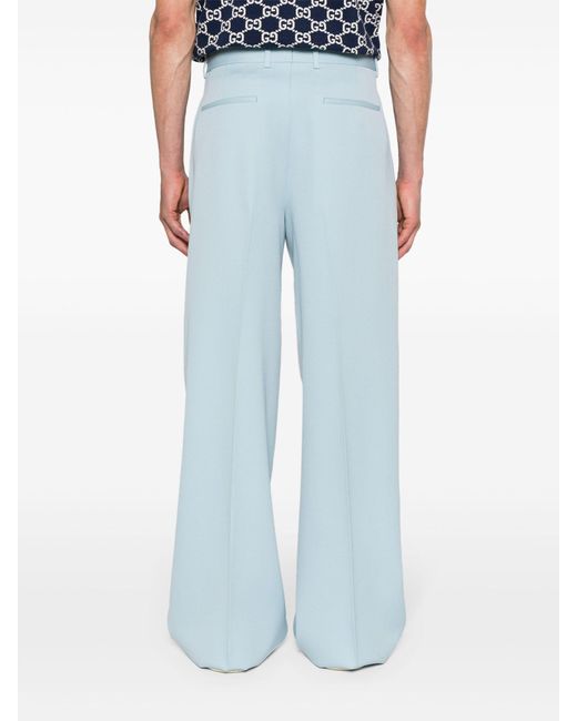 Gucci Blue Wool Gabardine Trousers - Men's - Wool/cotton for men