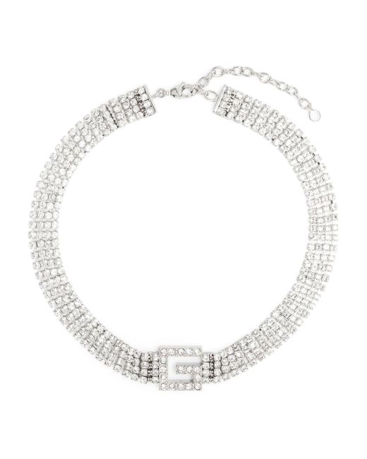 Gucci White Square G Crystal Necklace