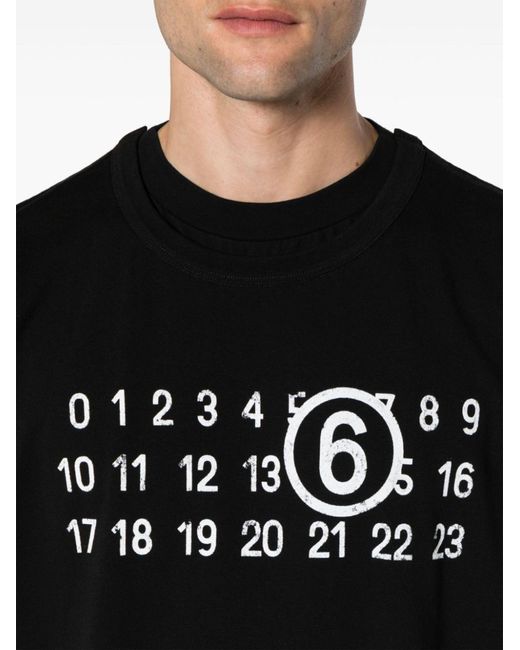 MM6 by Maison Martin Margiela Black T-Shirt With Logo for men