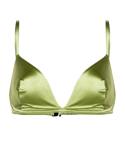 Form and Fold Green The Triangle Bikini Top