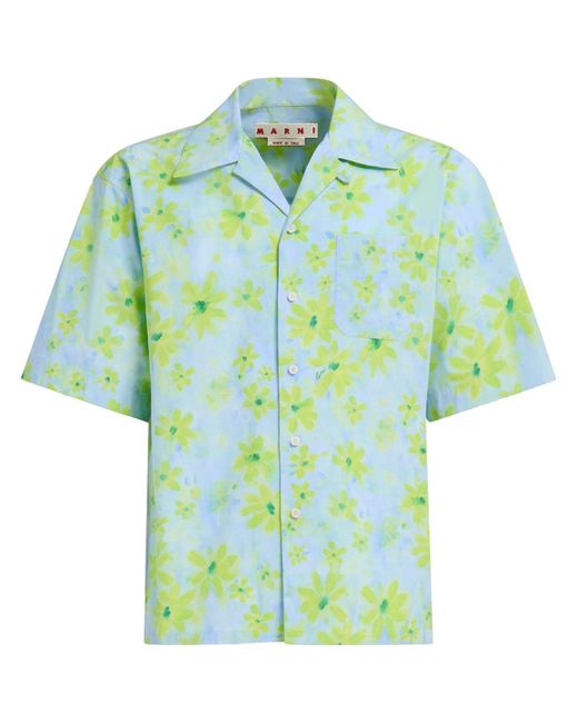 Marni Green Cotton Shirt for men
